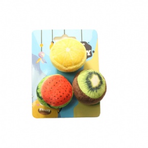 Fruit plush cat toy with catnip 3 pack